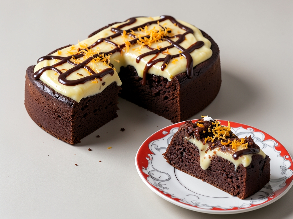 Pudingi Gizli Portakal Aromalı Browni Kek